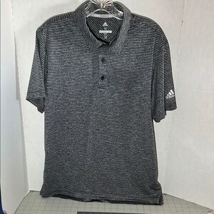 Adidas Black and Gray Polo Shirt Classic Design
